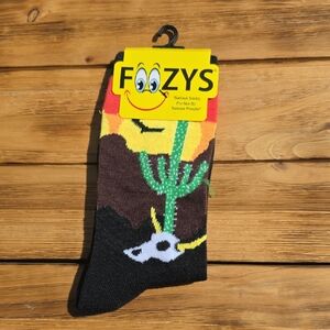 NWT Foozy's Women's Cactus Design Socks - Black and Brown